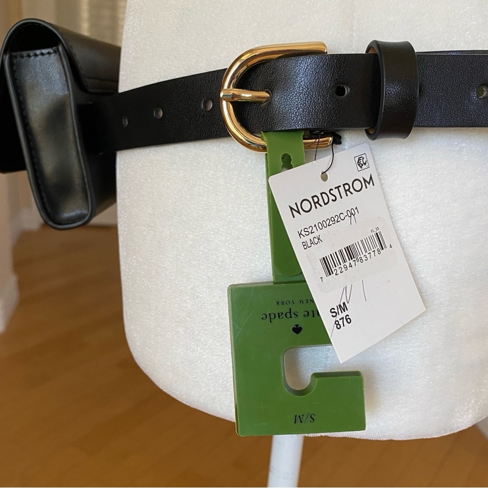 NWT Kate Spade Leather Black Belt Bag with Bow - Picture 3 of 9